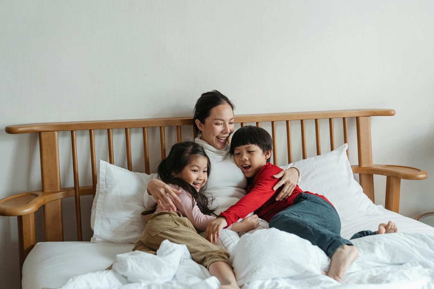 A happy Tampa Bay family relaxing comfortably at home